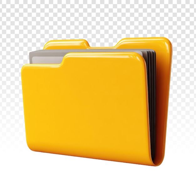 PSD gratuito icono de carpeta 3d amarilla para gestión documental