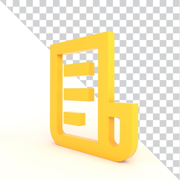 PSD gratuito icono de documento amarillo renderizado en 3d