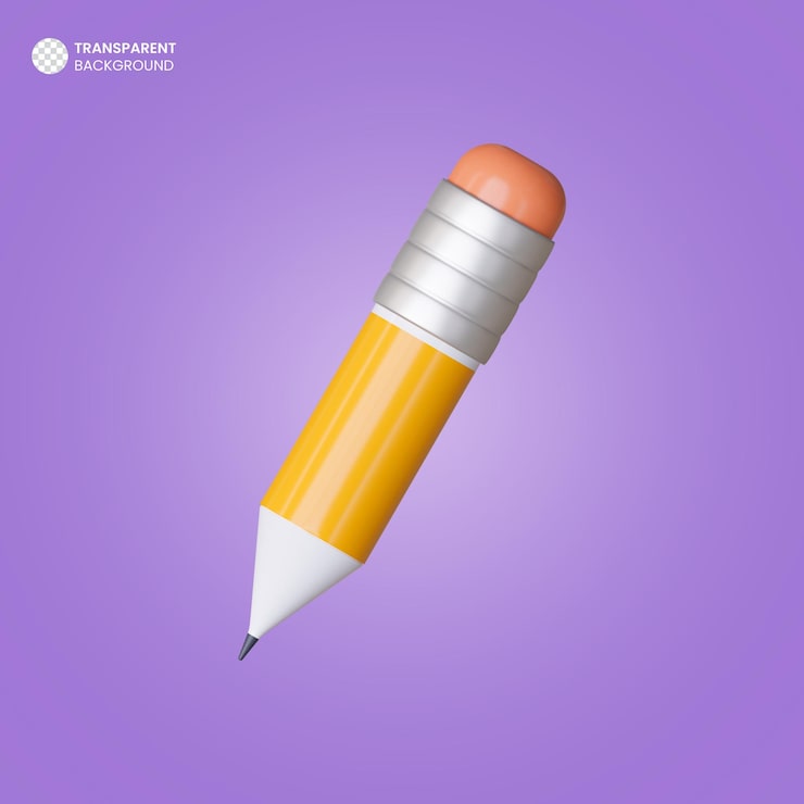 PSD gratuito icono de lápiz de renderización 3d aislado