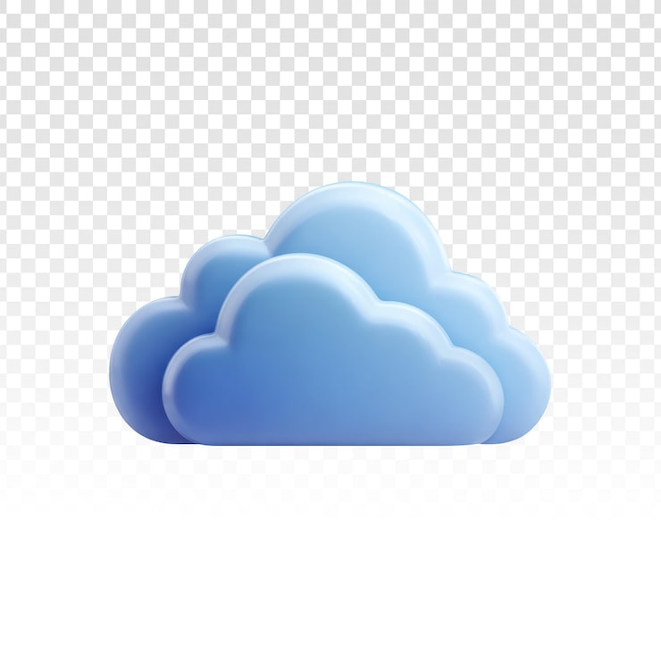 PSD gratuito icono de nubes azules 3d brillantes
