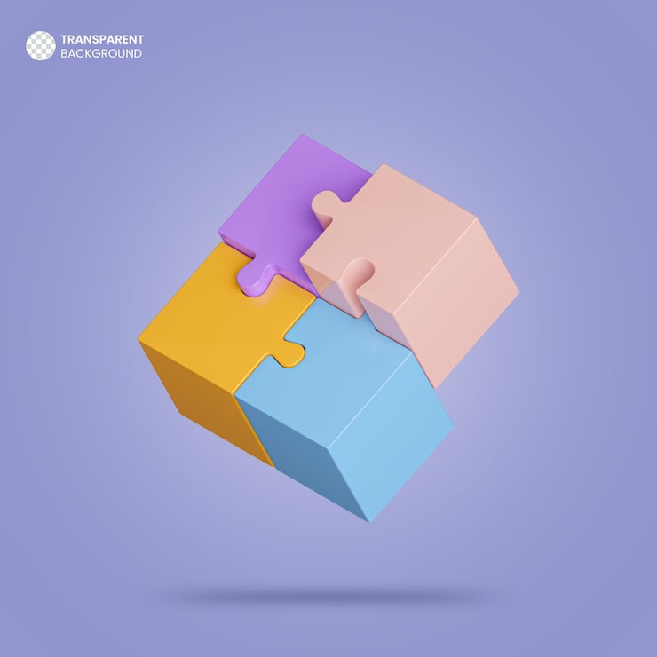 PSD gratuito icono de rompecabezas de procesamiento 3d aislado