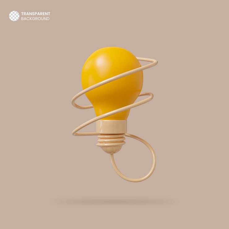 PSD Gratis ide kreatif lampu terisolasi ikon 3d