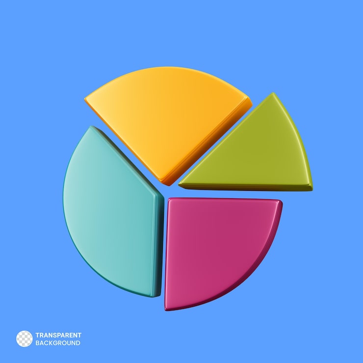 PSD Gratis ikon diagram lingkaran terisolasi ilustrasi render 3d