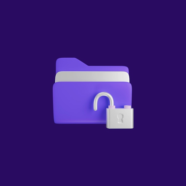 PSD Gratis ikon folder tidak terkunci dengan gembok