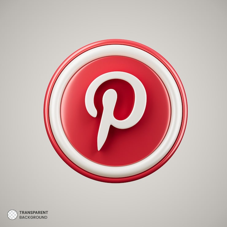 PSD Gratis ikon media sosial 3d logo pinterest terisolasi
