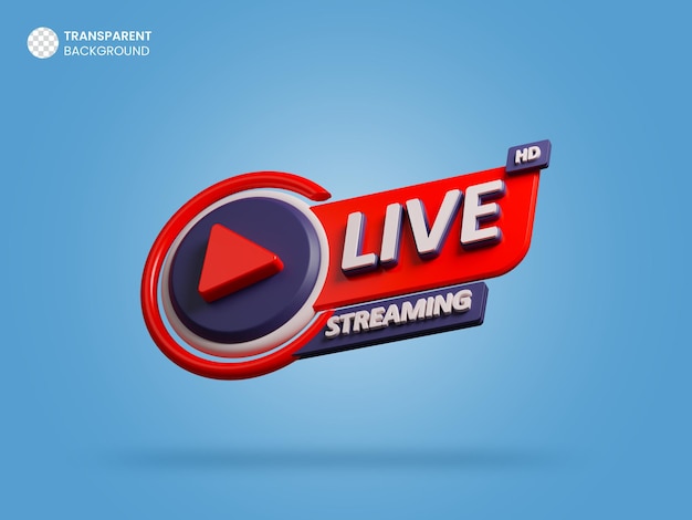 PSD Gratis ikon render 3d live streaming