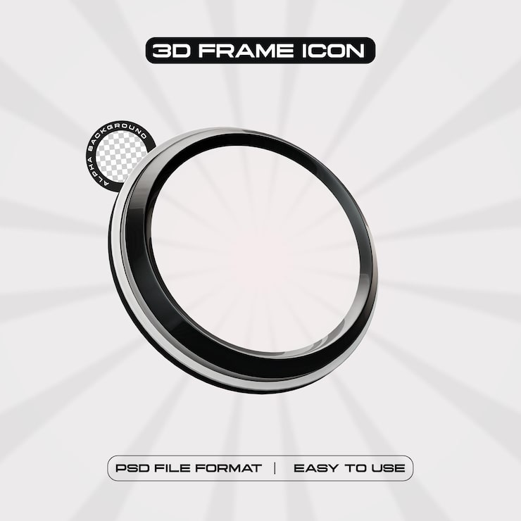 PSD gratuito il profilo del social media circle frame 3d render illustration