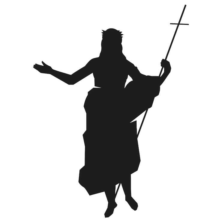 PSD gratuito illustrazione della silhouette di gesù cristo