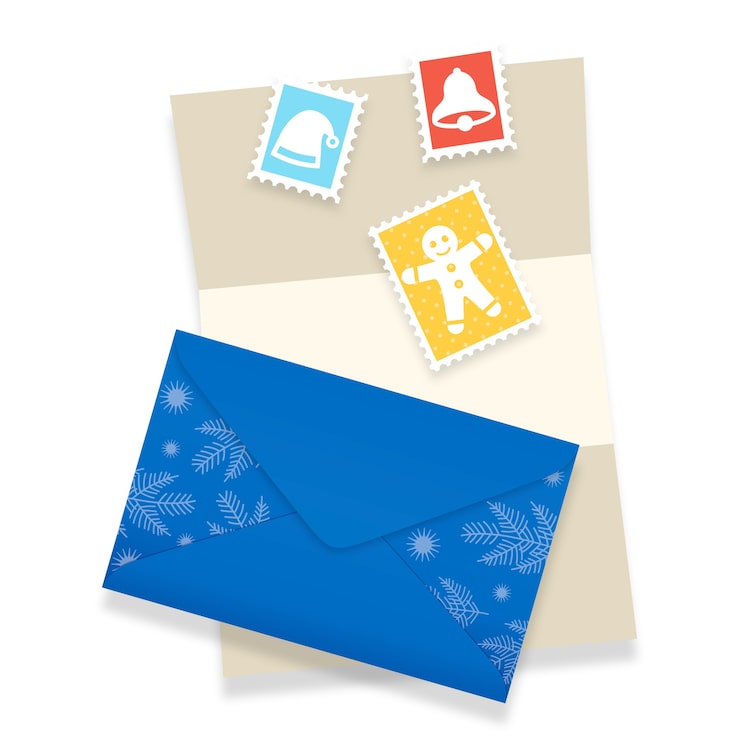 PSD gratuito ilustración de carta para santa claus