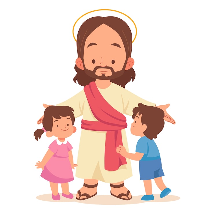 PSD gratuito ilustración de dibujos animados de jesucristo