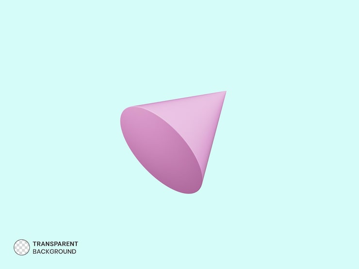 PSD gratuito ilustración geométrica del cono 3d