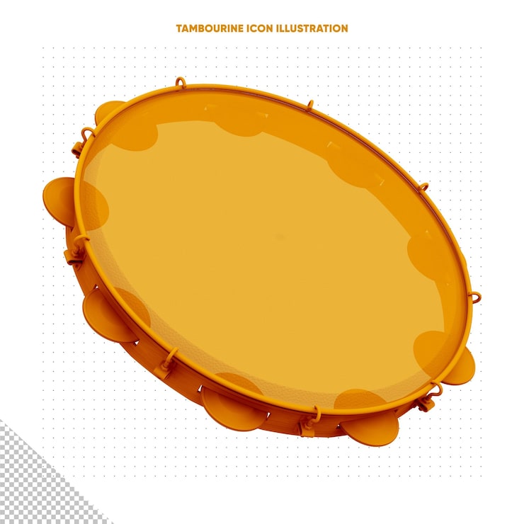 PSD gratuito ilustración de icono de pandereta naranja