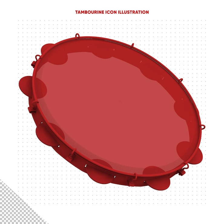 PSD gratuito ilustración de icono de pandereta roja