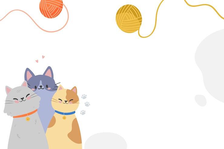 PSD gratuito ilustración del marco del gato kawaii