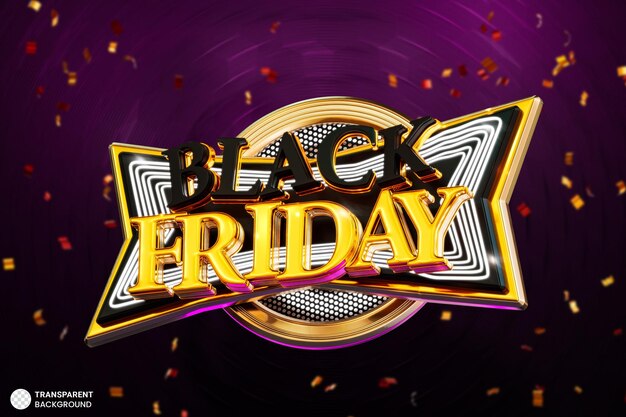 PSD gratuito ilustración de render 3d de banner de venta de viernes negro