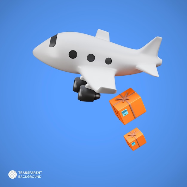 PSD gratuito ilustración de render 3d de icono isométrico de avión