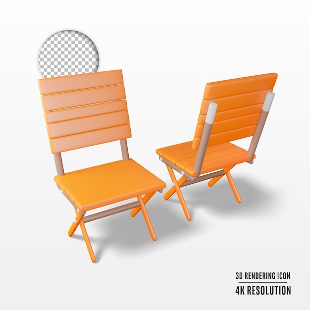 PSD gratuito ilustración de renderizado 3d de la silla con icono aislado