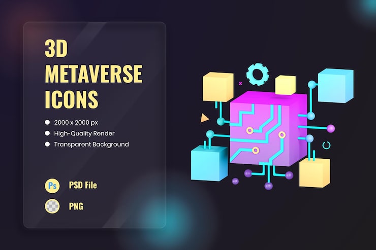 PSD Gratis ilustrasi ikon 3d prosesor kecerdasan buatan microchip