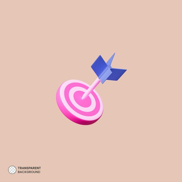 PSD Gratis ilustrasi ikon 3d target bullseye