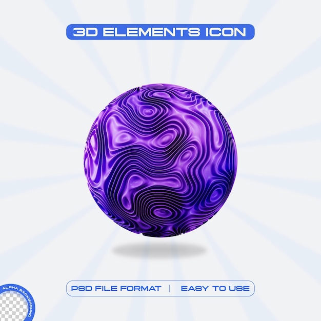 PSD Gratis ilustrasi render 3d bentuk abstrak bola