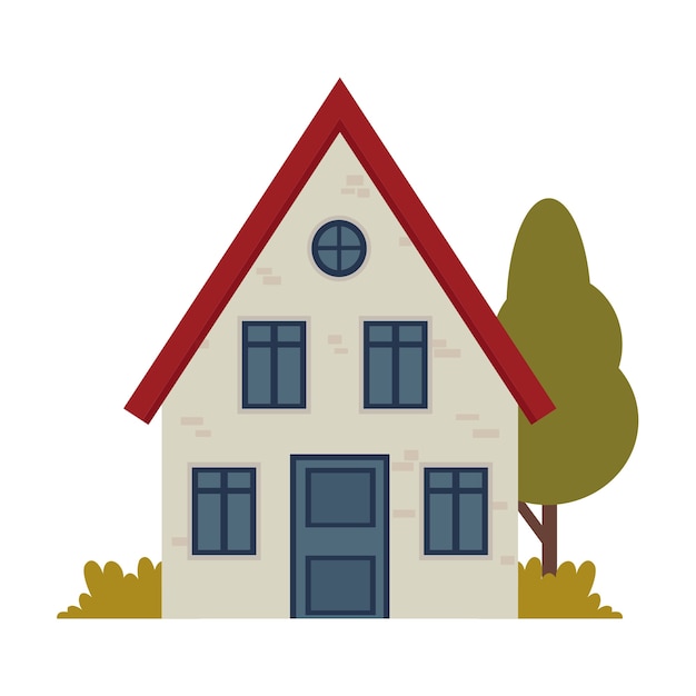 PSD Gratis ilustrasi rumah desain datar