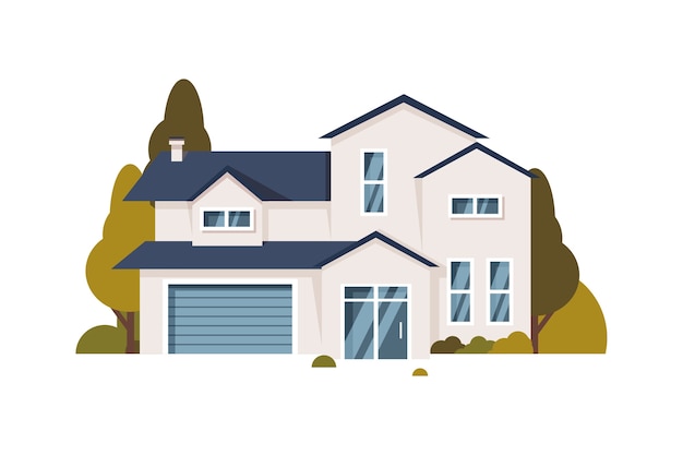 PSD Gratis ilustrasi rumah desain datar