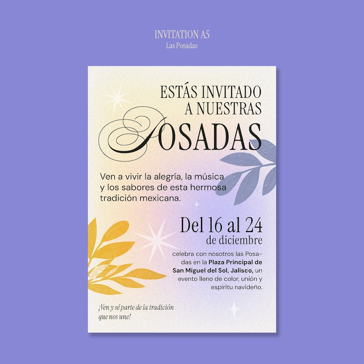 PSD gratuito invitación a la celebración navideña mexicana tradicional de las posadas