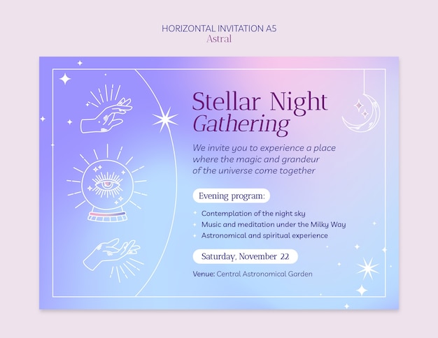 PSD gratuito invito a una serata stellare