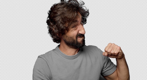 Gratis PSD jonge volwassen expressieve baarde man