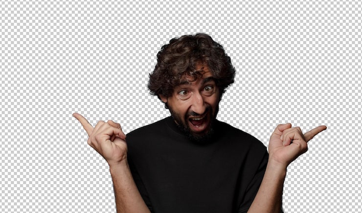 PSD gratuito joven loco barbudo