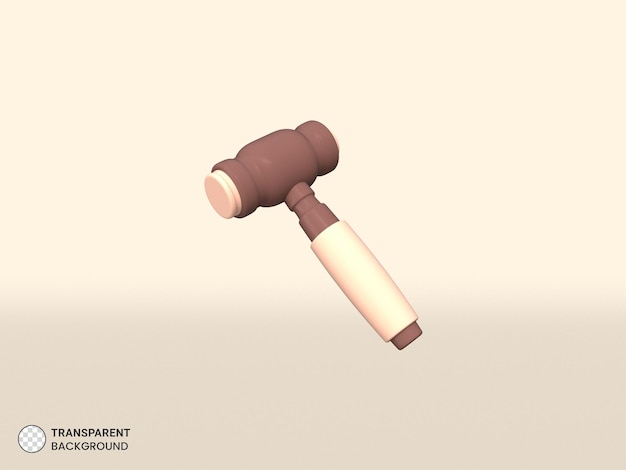 PSD gratuito juez, martillo, icono, aislado, 3d, render, ilustración