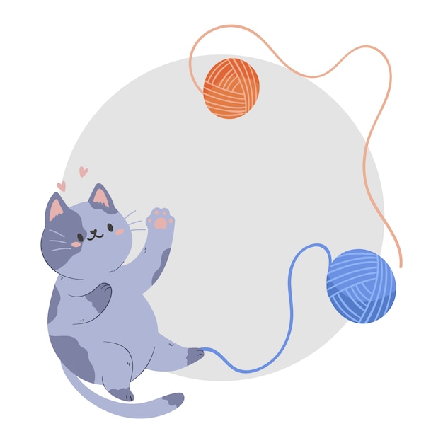 Gratis PSD kawaii kat frame illustratie