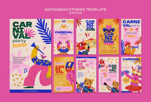 PSD Gratis kisah instagram acara karnaval