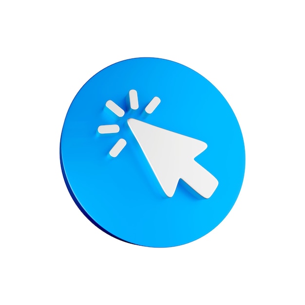 Gratis PSD klikicoon in blauwe cirkel