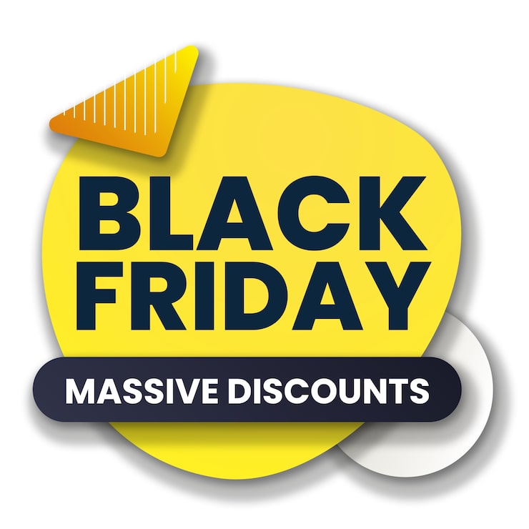 PSD Gratis label black friday terisolasi