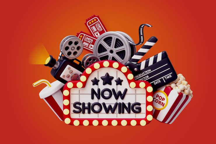 PSD Gratis latar belakang still life bioskop