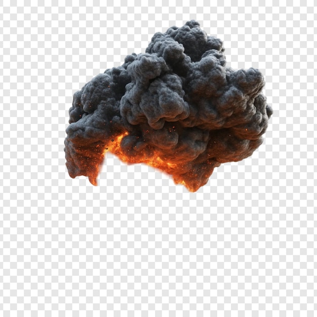PSD Gratis ledakan api render 3d dari awan asap dan api yang dramatis