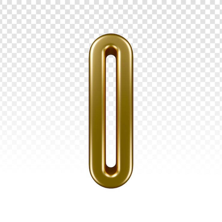 PSD gratuito letra dorada en 3d i
