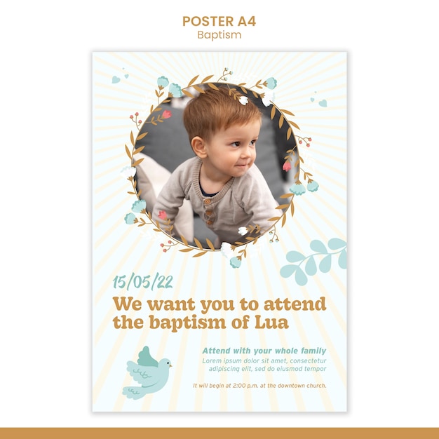 Gratis PSD leuke platte doopsjabloon