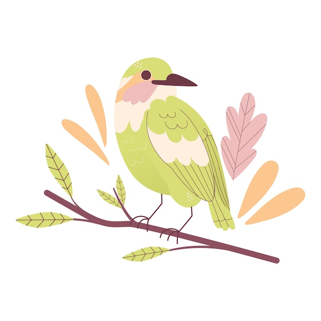 Gratis PSD leuke vogel op de tak.