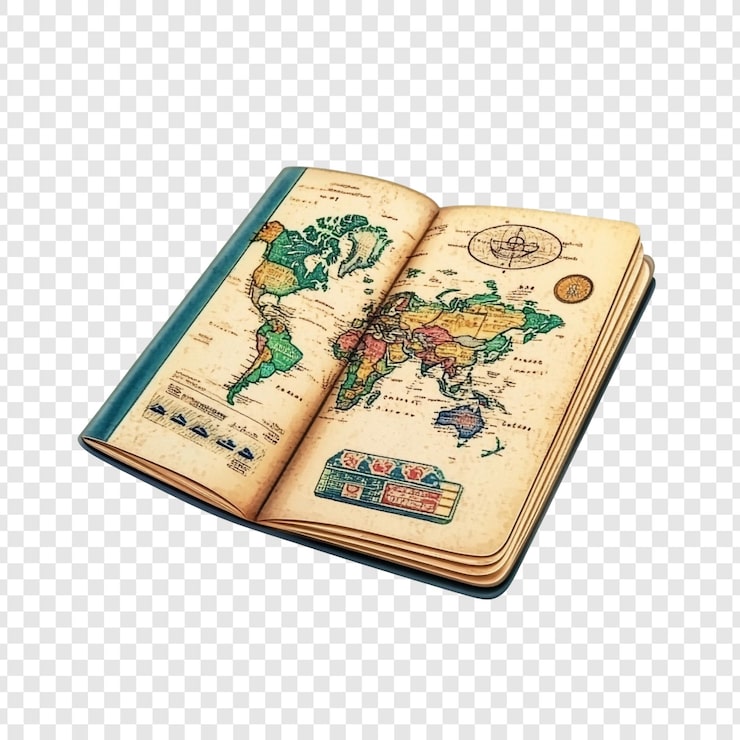 PSD gratuito libro de mapas del mundo de época un viaje a través del tiempo