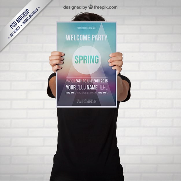 PSD gratuito locandina festa di primavera