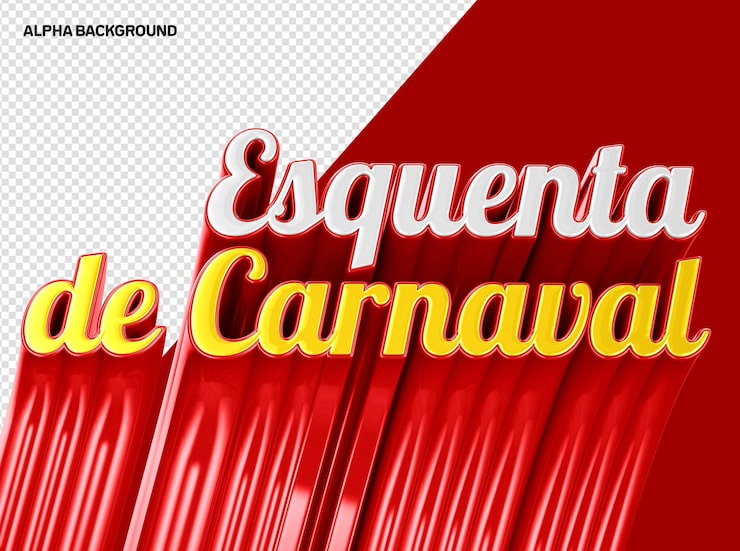 PSD gratuito logo 3d se calienta para carnaval en brasil