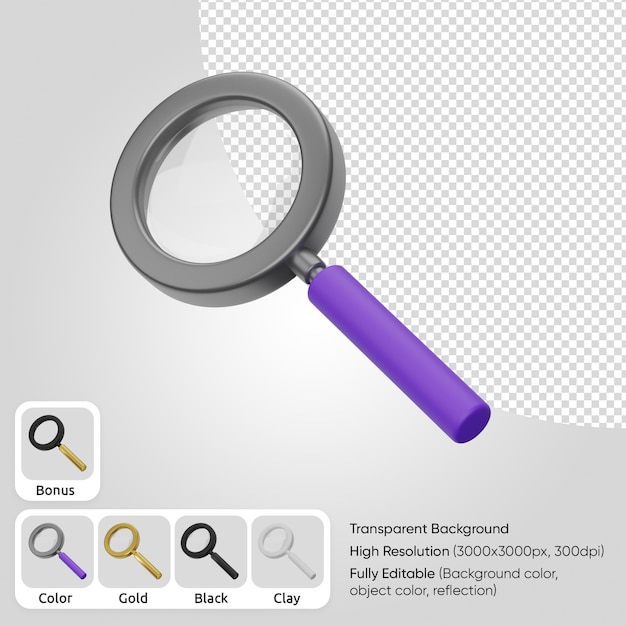 PSD gratuito lupa 3d