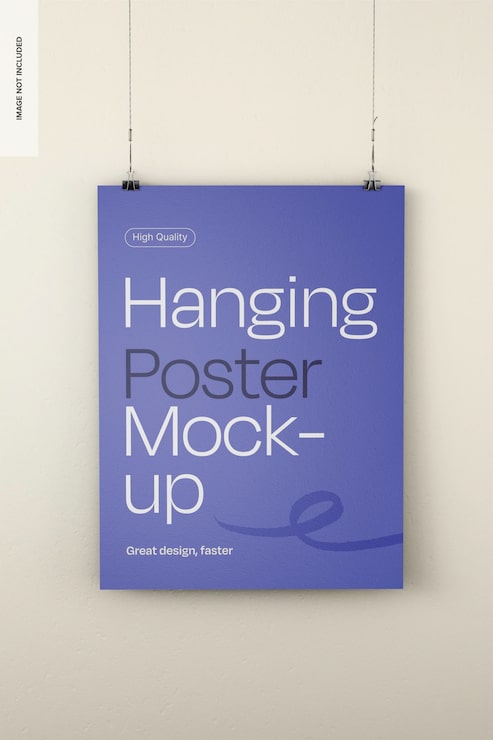 PSD Gratis maket poster gantung