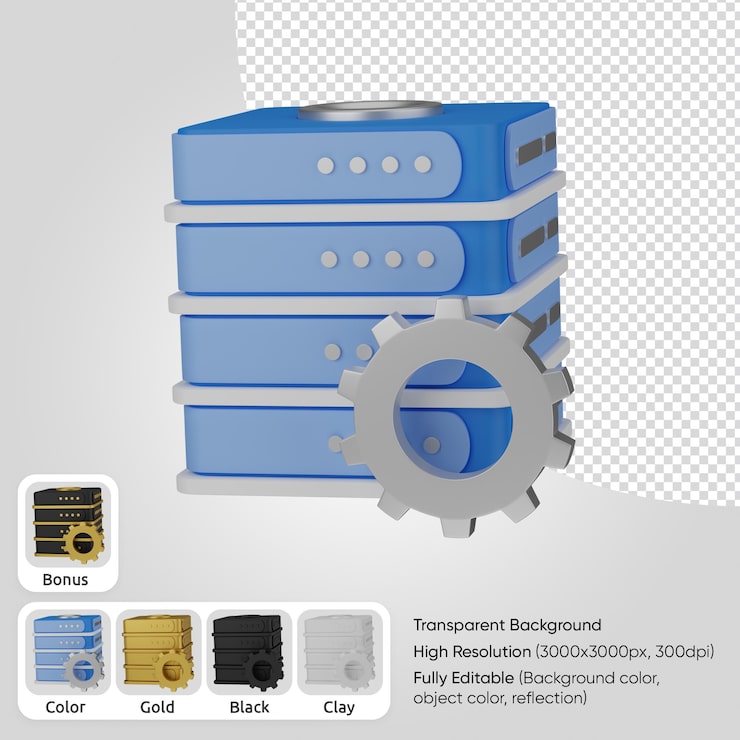 PSD Gratis manajemen server 3d
