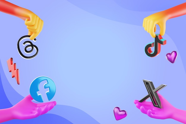 PSD gratuito mani e background sui social media