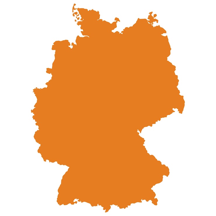 PSD gratuito mapa de alemania aislado