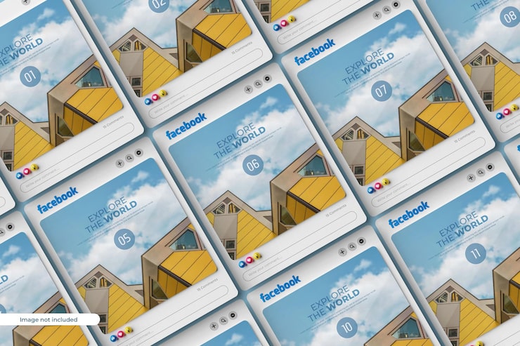 PSD gratuito maqueta de publicación de facebook renderizada en 3d aislada