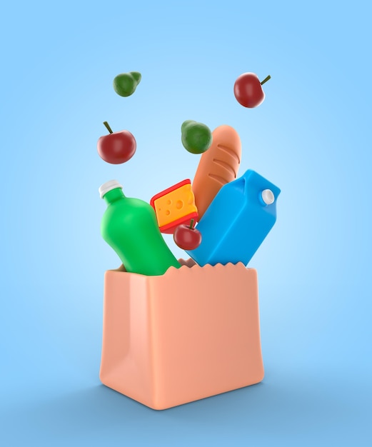 PSD gratuito maqueta de render de comestibles deliciosos